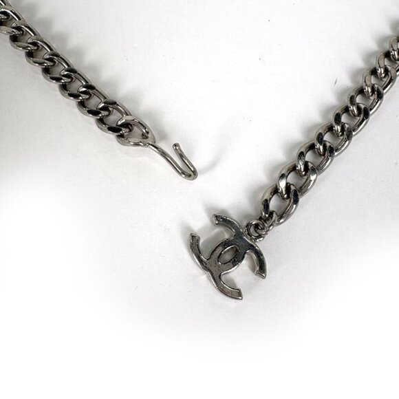 Chanel CC Logo Chain Belt Mark 05 Silver Plated